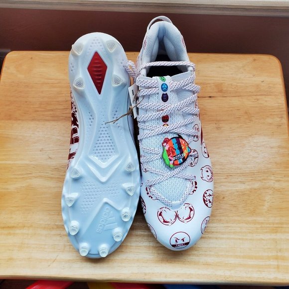 Adidas Men's Freak 22 Big Mood Football Cleats White Red Emoji Size 11.5 - Picture 3 of 3